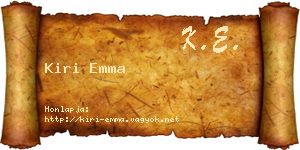 Kiri Emma névjegykártya